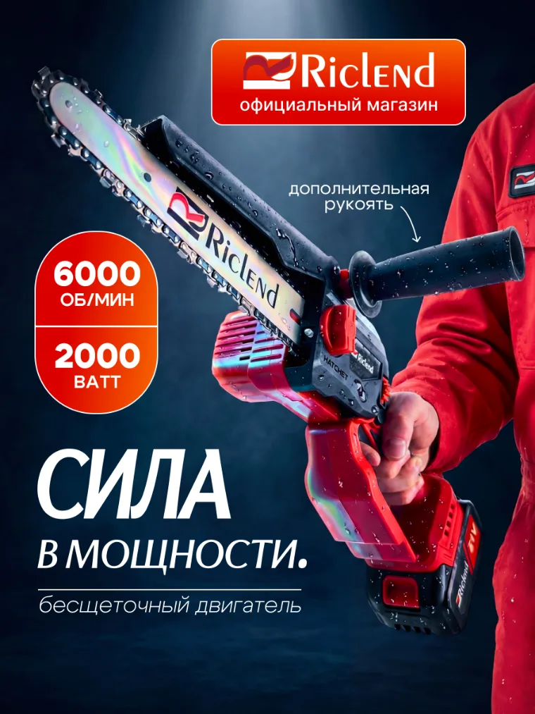 Карточка «Цепная пила HATCHET» — инфографика для маркетплейса (Инструмент)